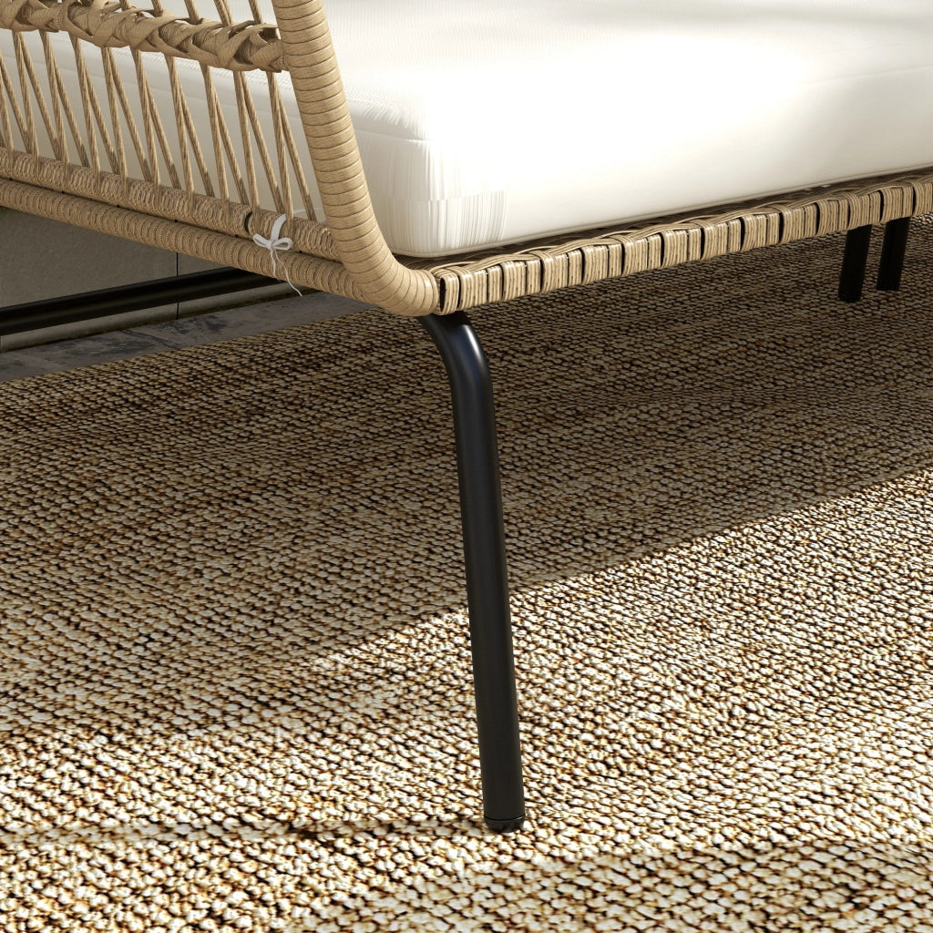 SET MOBILI DA GIARDINO 3 PEZZI Rattan Crema