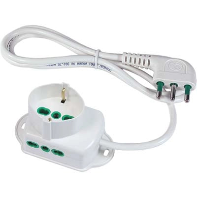 MULTIPRESA BIPASSO + SCHUKO FME - BIANCO POSTI 3 2P+T 16A n°XMMQ 3X10 MT 15- 2 pezzi