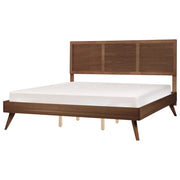 Letto in Legno Marrone Scuro Rete a Doghe Stile Classico 180 x 200 cm