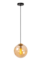 Lampada a sospensione sfera vetro ambra MONSARAZ E27 40W Lucide