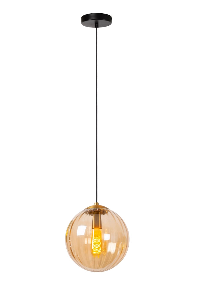 Lampada a sospensione sfera vetro ambra MONSARAZ E27 40W Lucide