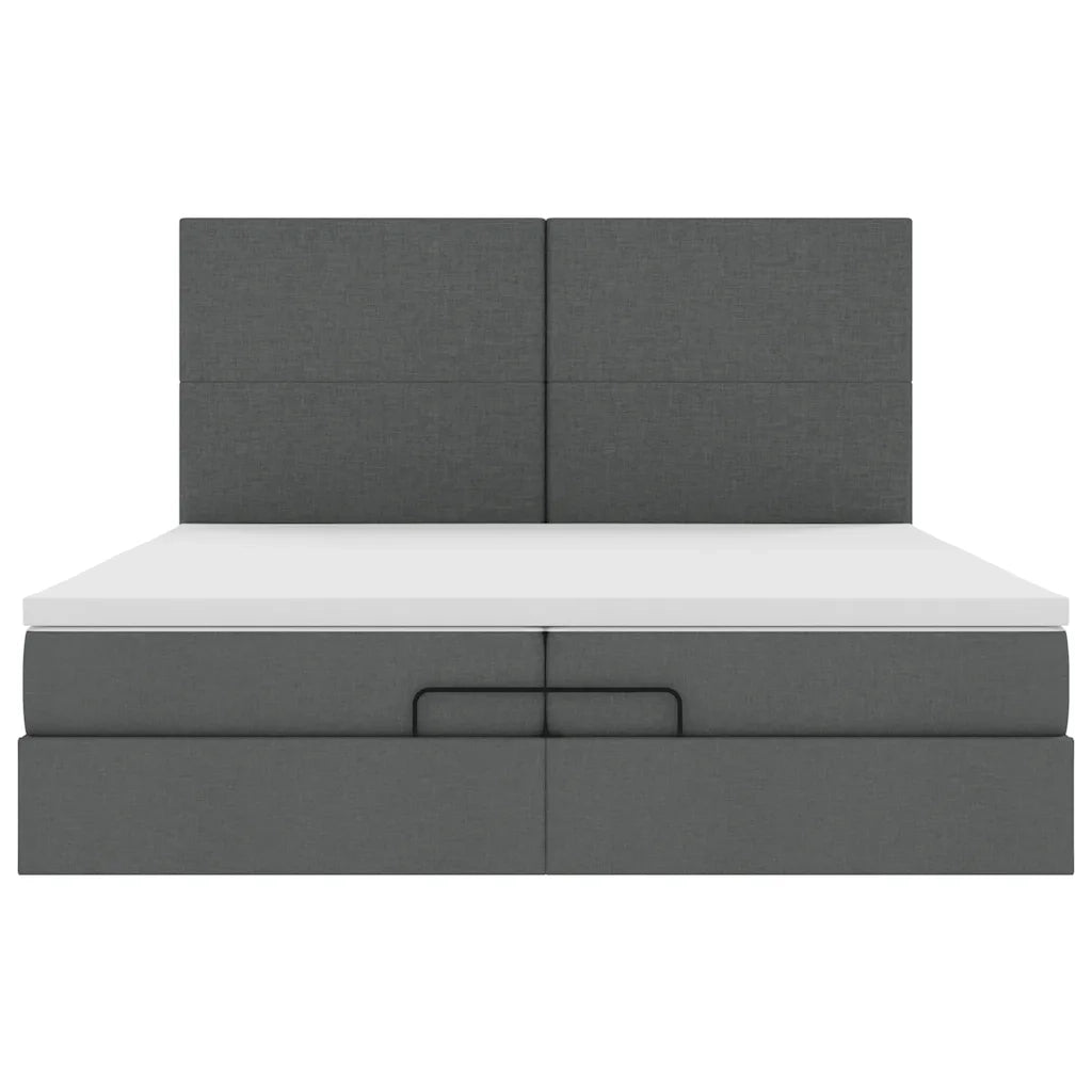 vidaXL Struttura Letto Pouf con Materassi 200x200 cm in Tessuto