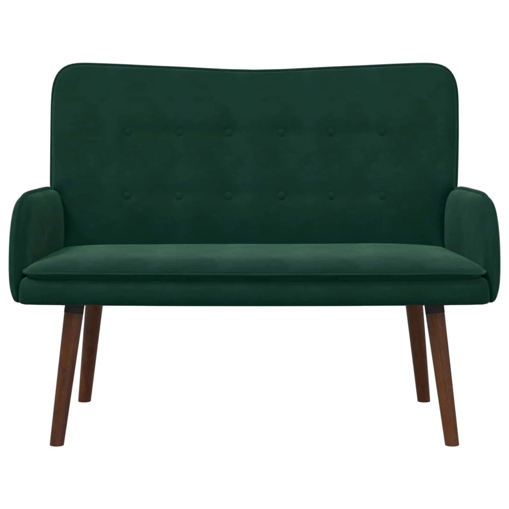Sofa a Due Posti Verde Scuro 115 x 61 x 87 cm Velluto