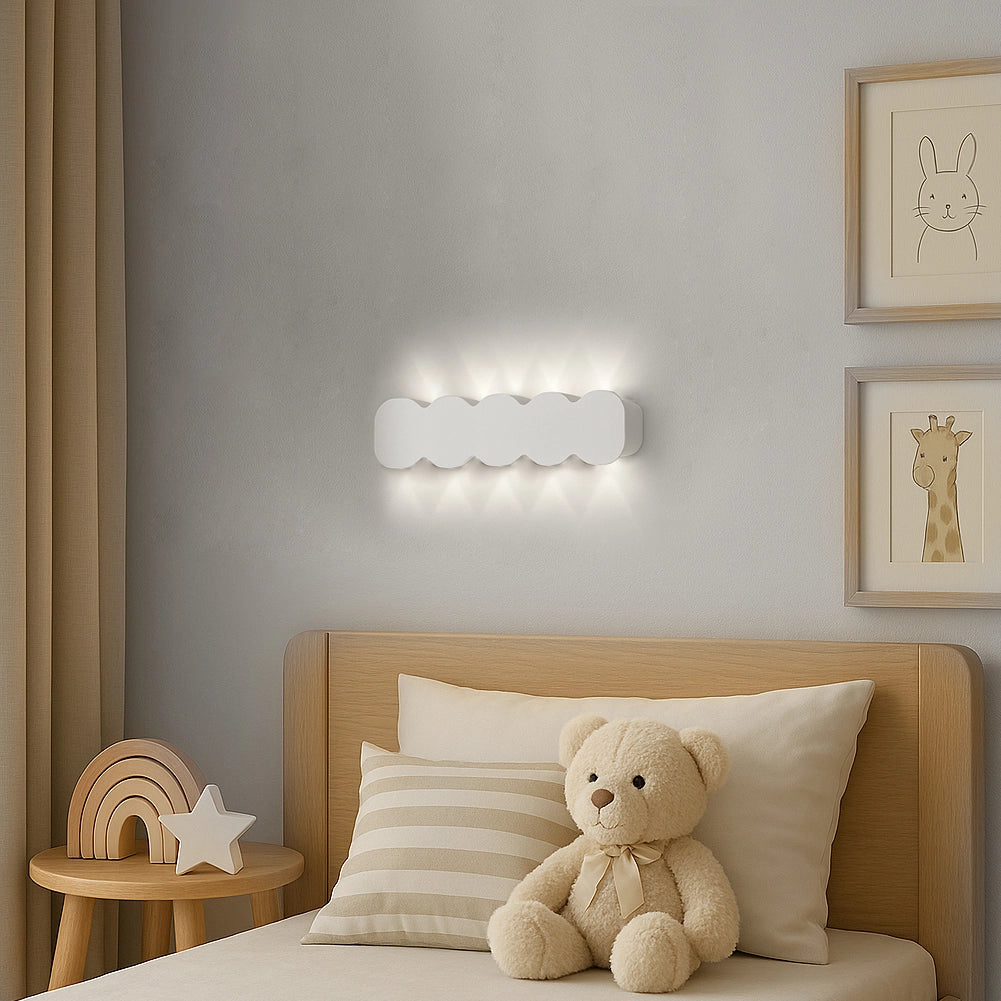 Applique da Muro 10 Led Lampada a Parete Bianco con Luce Bianco Freddo 26x8x3cm