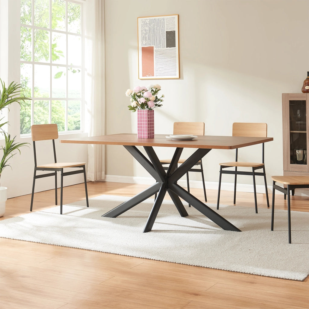 Telaio Svallersun per Mobili 'Fai da Te' Struttura a 4 Gambe Incrociate in Acciaio con Profili Ovali Piatti 140 x 78 x 71,5 cm - Nero [en.casa]
