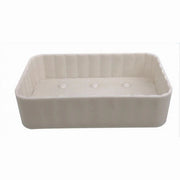 Trade Shop - Portasapone Saponetta Da Bagno Rettangolare Bianco Rigato Accessori Arredo 79164 -