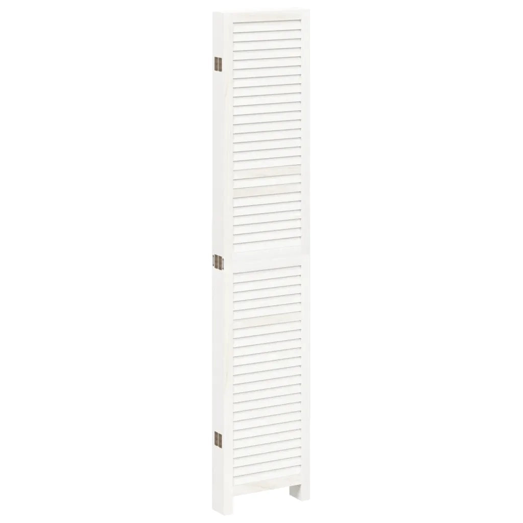 Divisorio Ambienti 6Pannelli Bianco Legno Massello di Paulownia