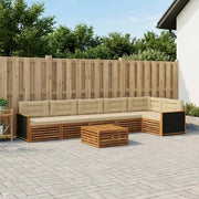 Set di divani da esterno 7 pcs Naturale e Beige 79 x 79 x 37 cm