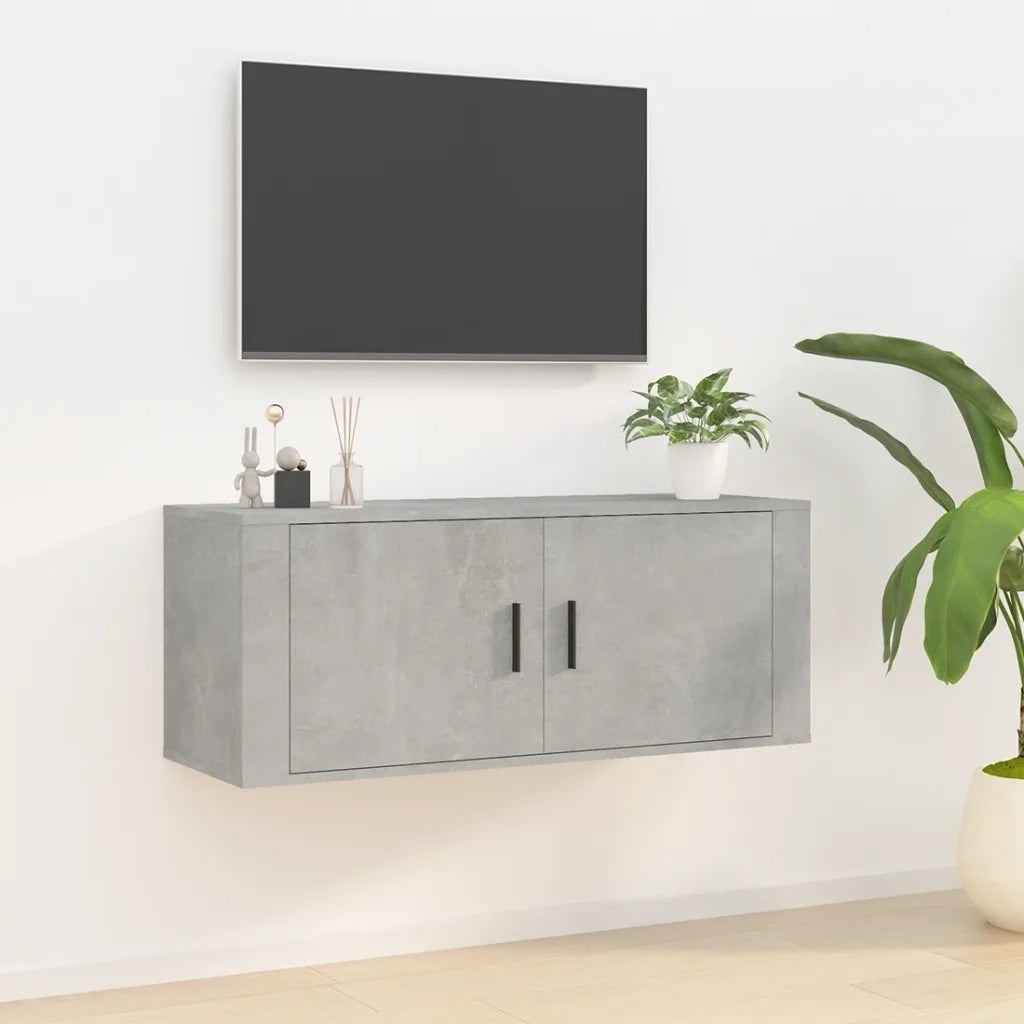 Mobile TV a Parete | Armadietto TV | Mobile Porta TV Grigio cemento 100x34,5x40 cm