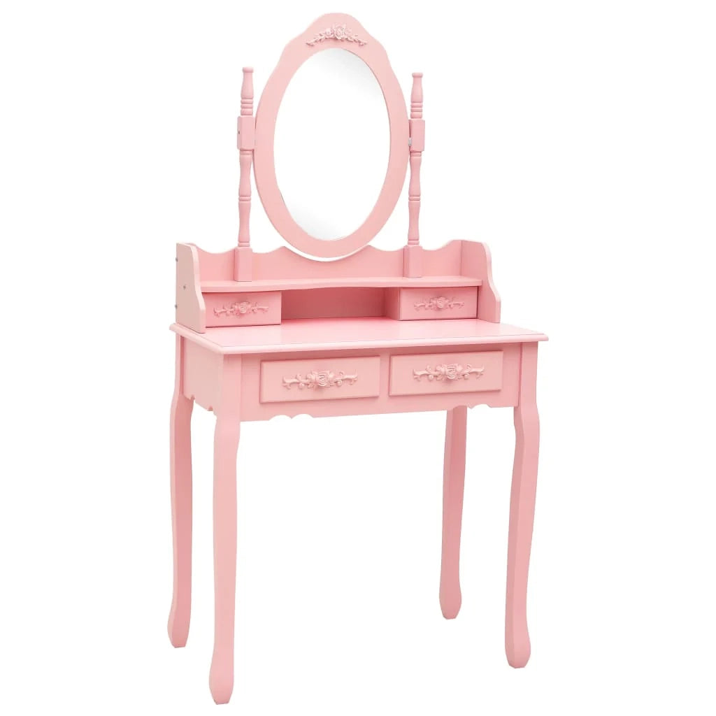 Set toeletta con sgabello 75 x 69 x 140 cm rosa 02_0006271