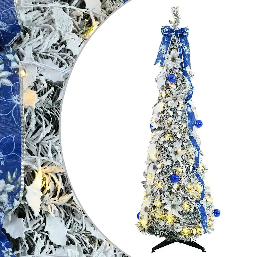Albero di Natale artificiale con 100 LED Bianco 150 cm PVC 42018635
