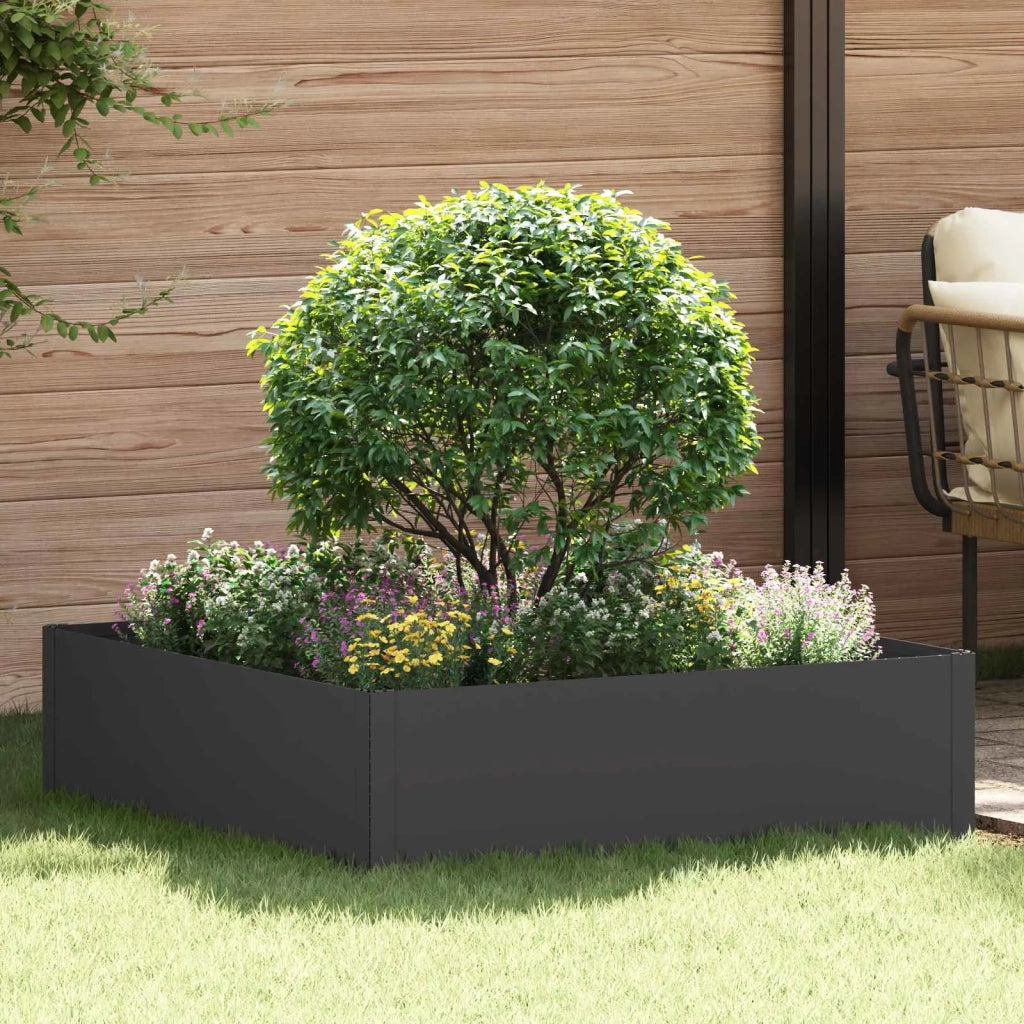 Bordura per Prato 100 x 100 x 35 cm Acciaio Nero 8008973