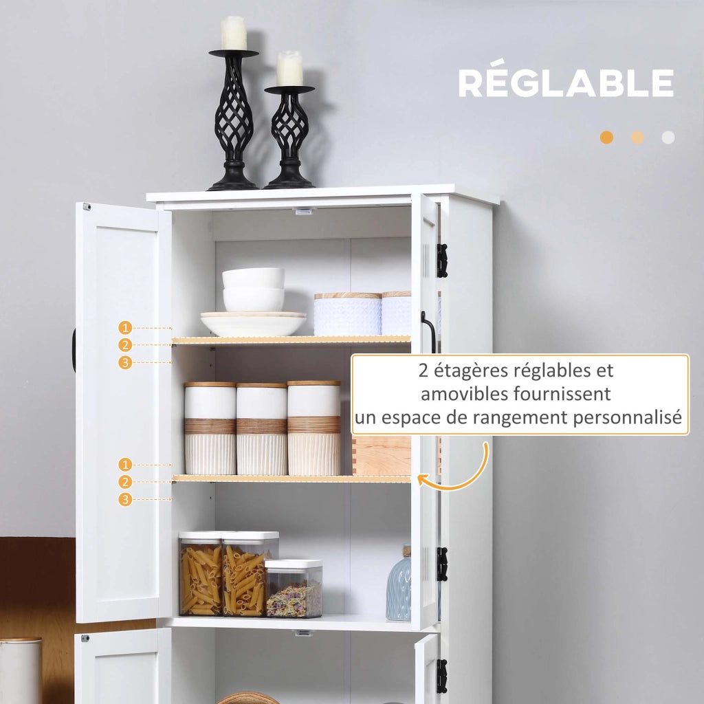 Credenza da cucina ¨C Xylo ¨C bianco con 2 ante e 3 ripiani in MDF