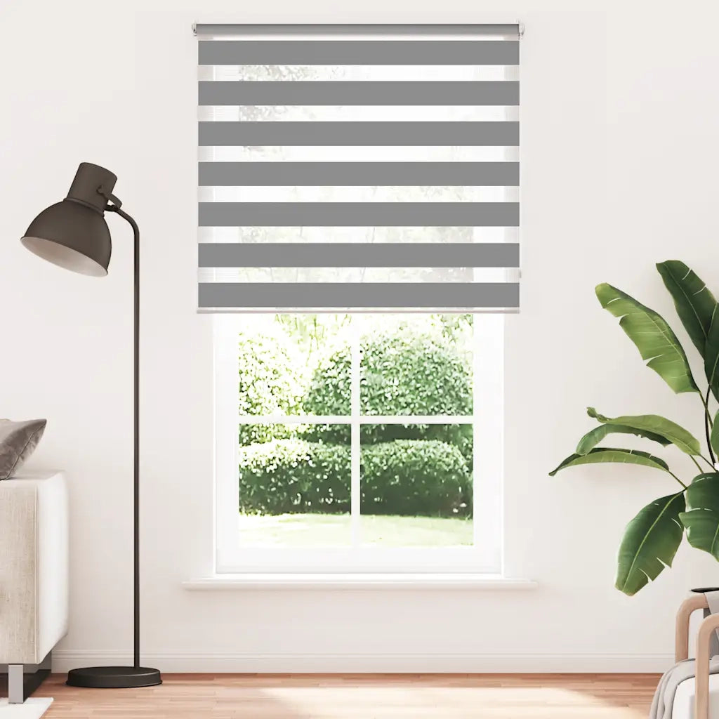 Tenda a rullo zebra-Tenda avvolgibile 120,9x230 cm Larghezza tessuto 116,7 cm grigio