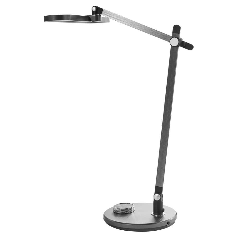 Lampada da scrivania multifunzionale a LED Grigio  ABS Tavolo Computer Lettura Illuminazione Braccio ruotabile Dimmer Stepless