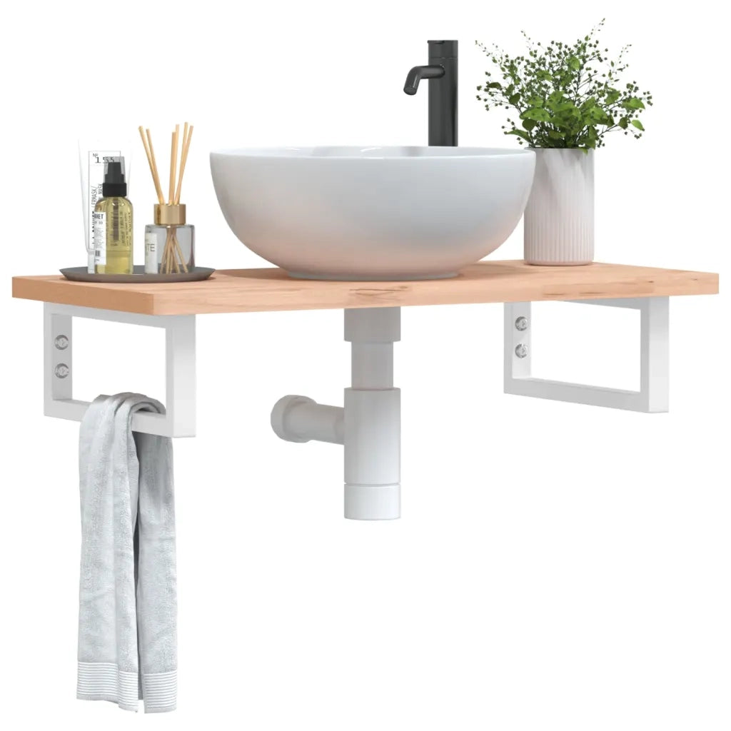 vidaXL Reggimensole per Lavabo 2 pz Bianche Rettangolari in Acciaio