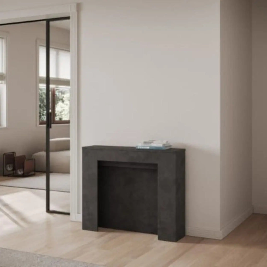 shopinnovativo - Consolle allungabile 90Ã—25/211 cm Kiba Antracite Spatolato