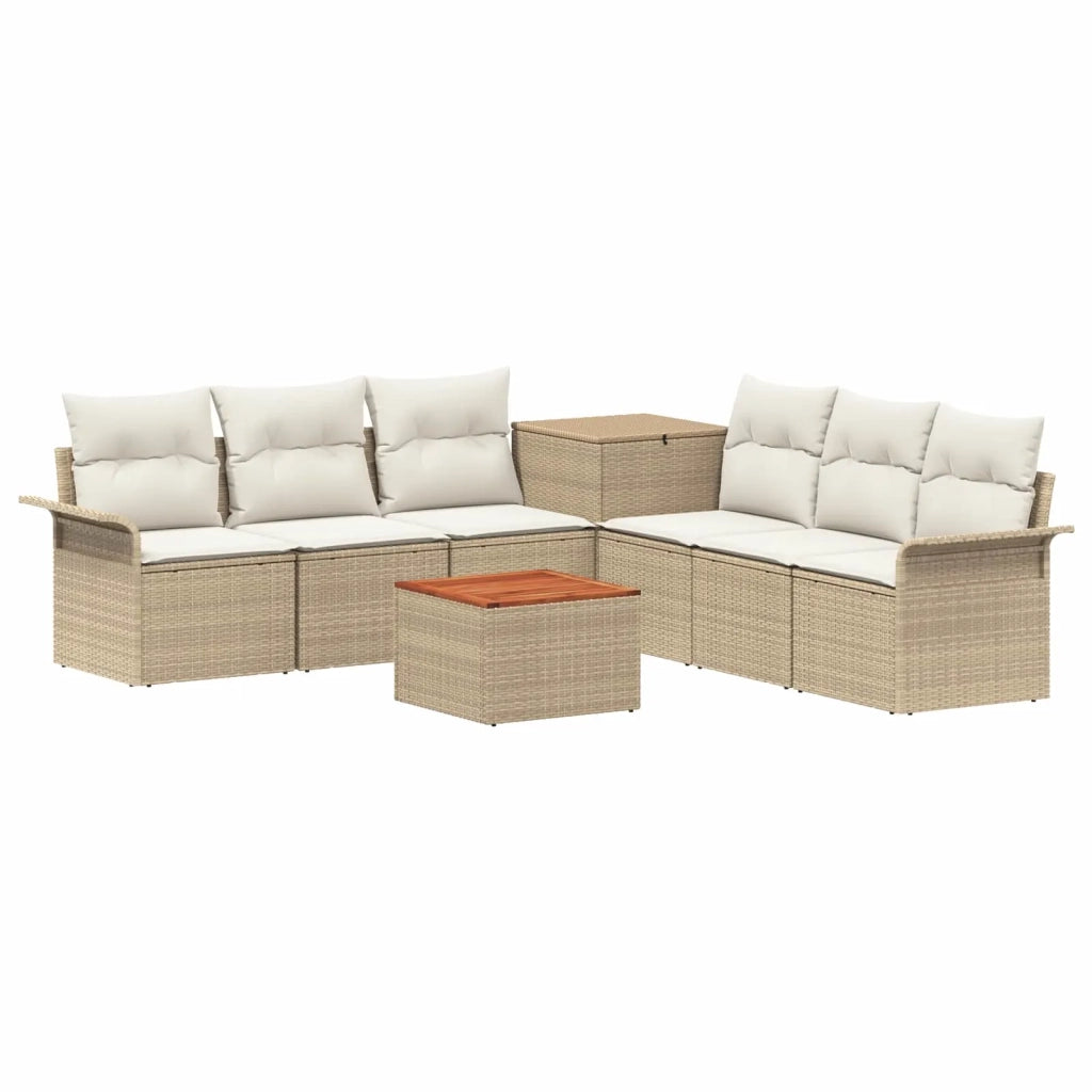 Set di divani 8 pz Beige e Bianco Crema 3448018