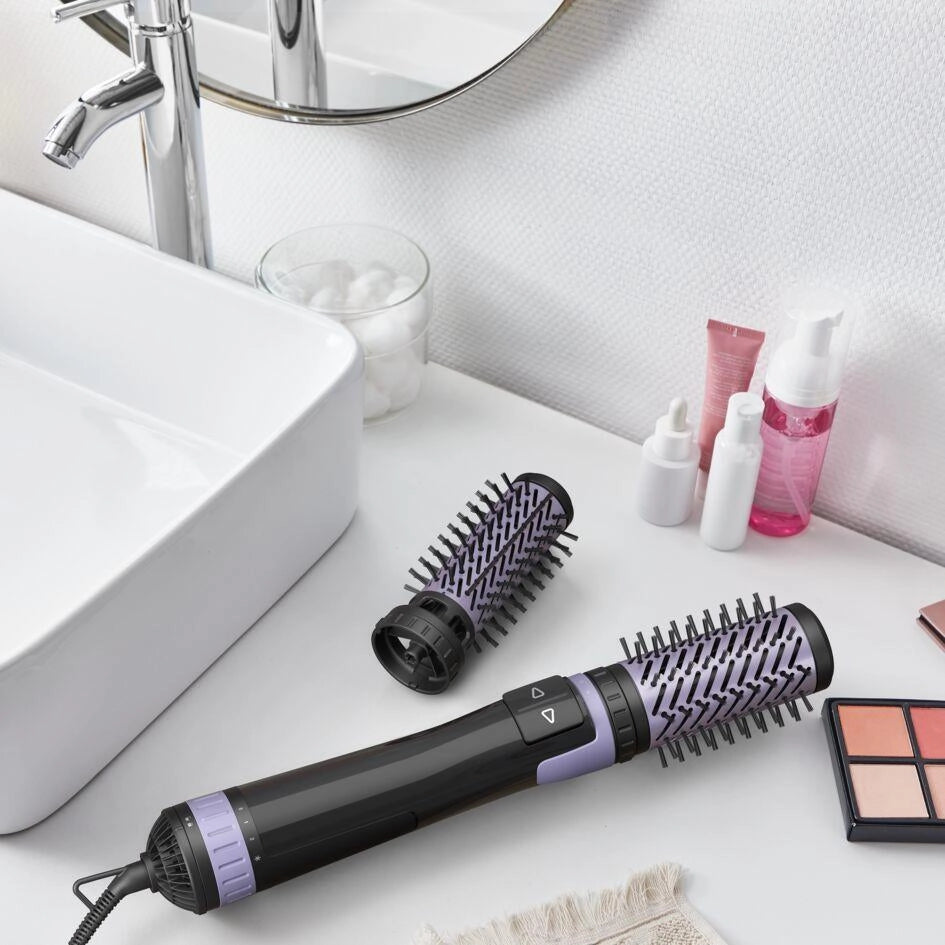 Rowenta CF9527F0 Brush Activ Spazzola ad aria calda 1000W Ionica Ceramica 3 velocita' 2 spazzole colore Nero Viola