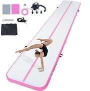 Matrice Inflatabile per Ginnastica - Tumblin Track/Air Track - Dimensioni 598 x 101 x 10 cm - Con Pomp Elettrica - Per Casa, Palestra, Yoga & Cheerleading - Rosa