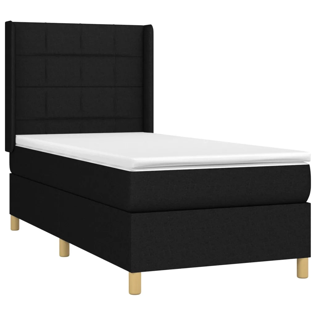 Giroletto a Molle con Materasso Nero 90x200 cm in Tessuto 3131963