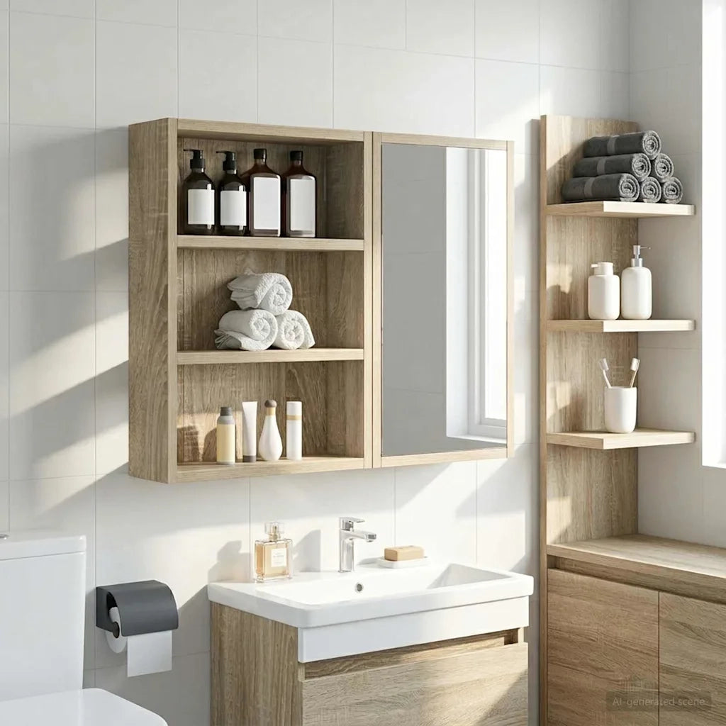 Armadio da bagno a muro Rovere Sonoma 40 x 10 x 50 cm