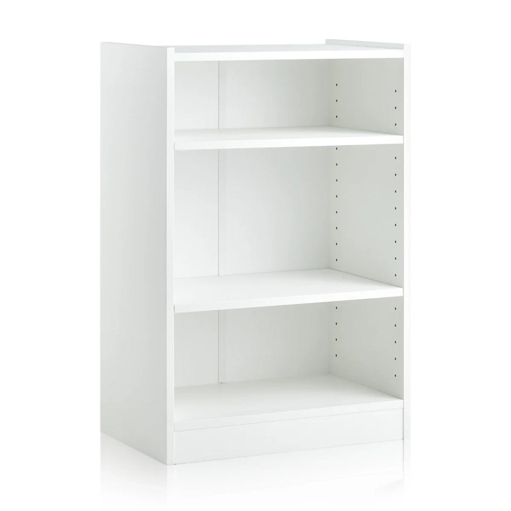 Libreria a 3 ripiani 50 x 30 x 75 cm con ripiani regolabili design moderno legno ingegnerizzato bianco 20_0021114