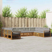 Set di divani da esterno 9 pcs Grigio Naturale e Chiaro