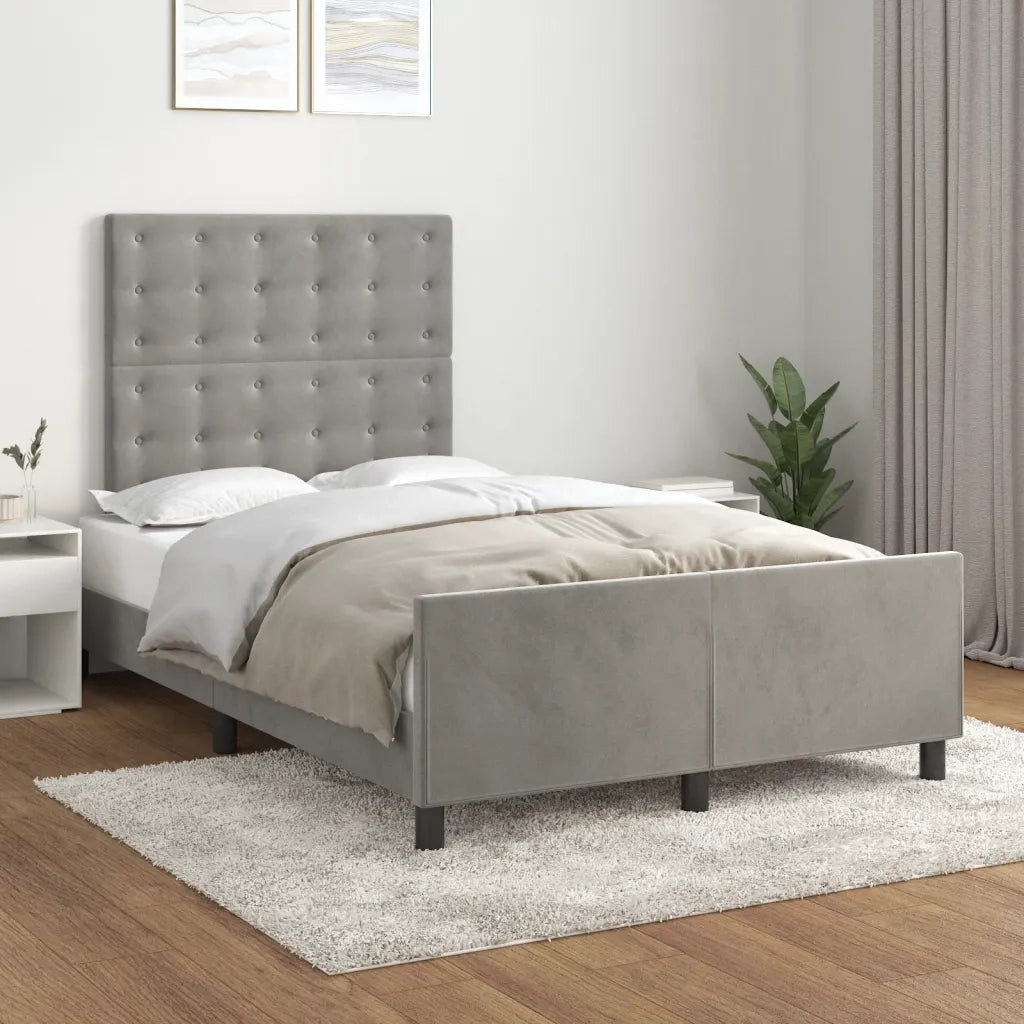 Giroletto senza Materasso Grigio Chiaro 120x190 cm Velluto