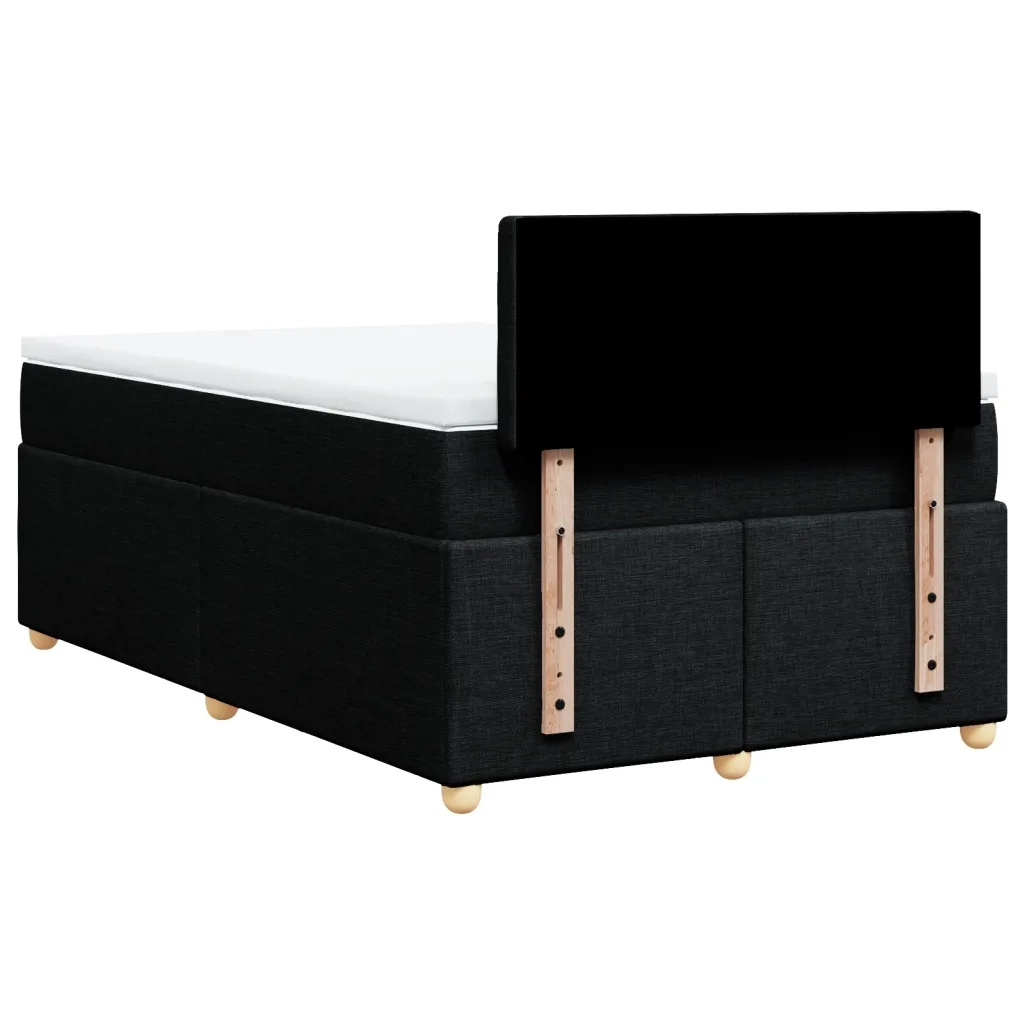 Giroletto a Molle con Materasso Nero 120x190 cm in Tessuto