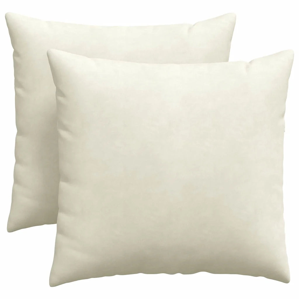 Cuscini da Divano 2 pcs Crema 45 x 45 cm Tessuto in Cords