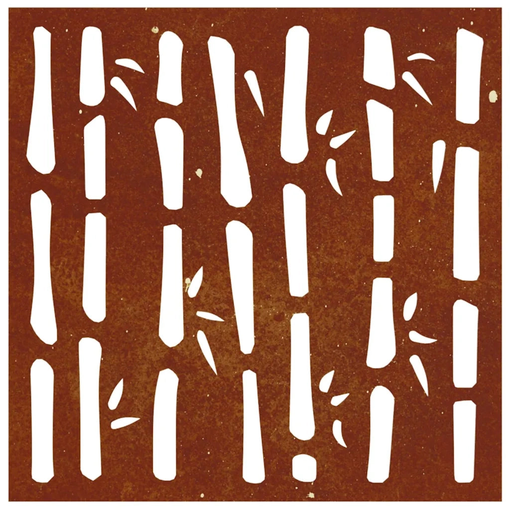Decorazione Muro da Giardino 55x55 cm Bamb¨´ in Acciaio Corten CFW1553347