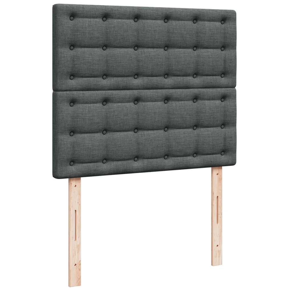 Giroletto a Molle con Materasso Grigio Scuro 120x190cm Tessuto