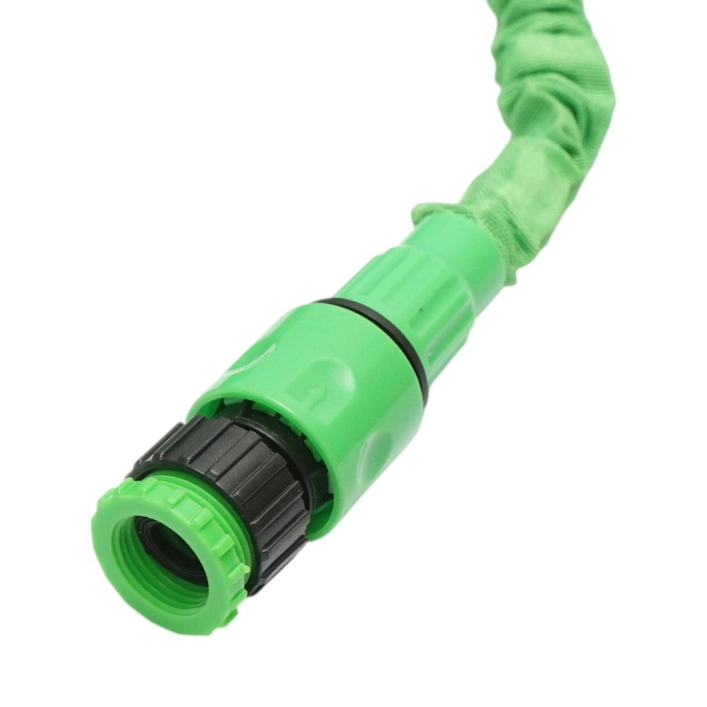 Tubo da giardino estensibile in lattice 5-15 m con pistola regolabile a 7 modalità, adattatore 3/4 e raccordo rapido 1/2