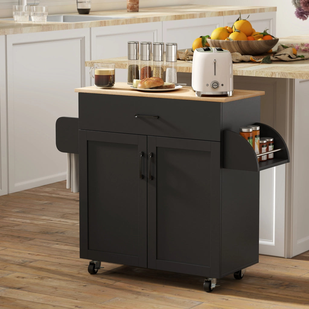 Isola da cucina con cassetti e ante ¨C Xylo ¨C Nero 105x36x85 cm