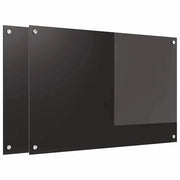 Set di 2 paraschizzi moderni per cucina resistenti al calore 90 x 60 cm in vetro temperato nero 02_0056314