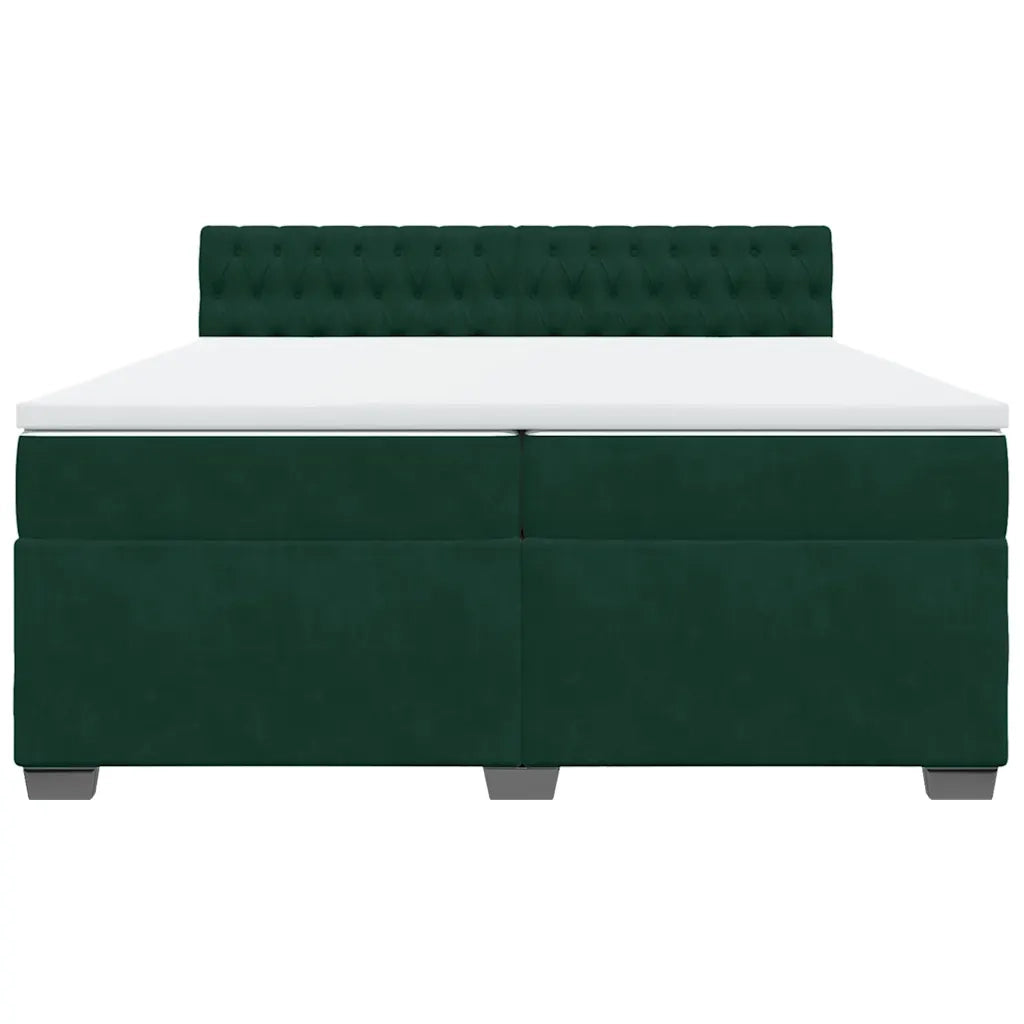 Giroletto a Molle con Materasso Verde Scuro 200x200 cm Velluto 3288711