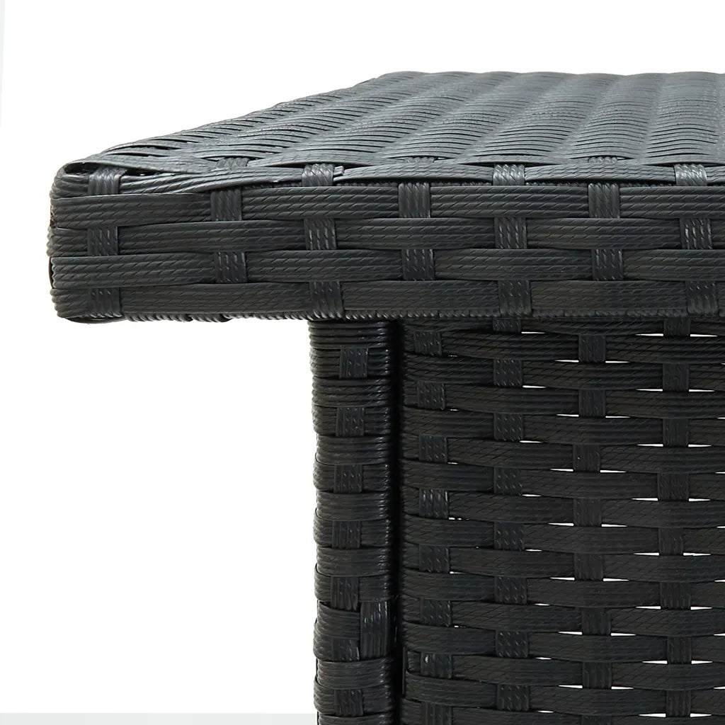 vidaXL Set Bar da Giardino 3 pz con Cuscini in Polyrattan Nero