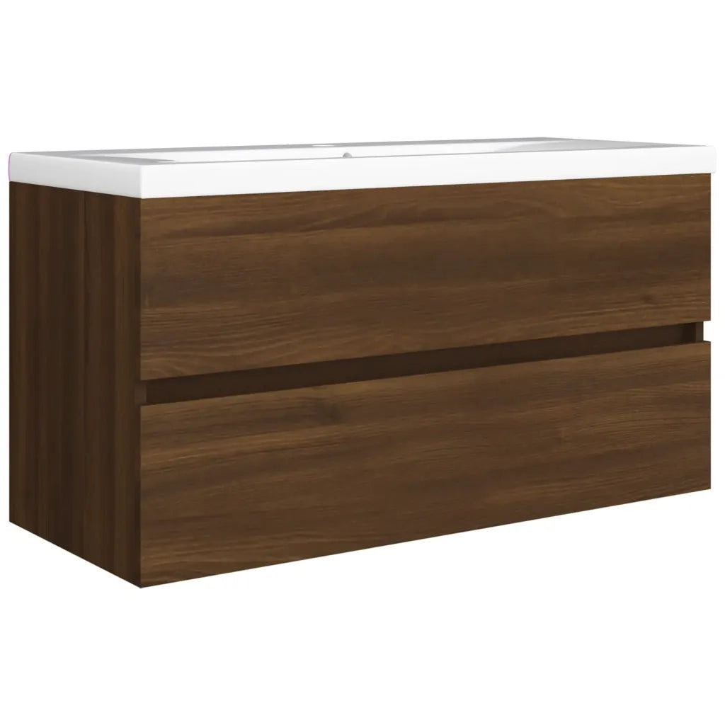 Mobile Lavabo Rovere Marrone 90x38,5x45 cm in Legno Multistrato 815656