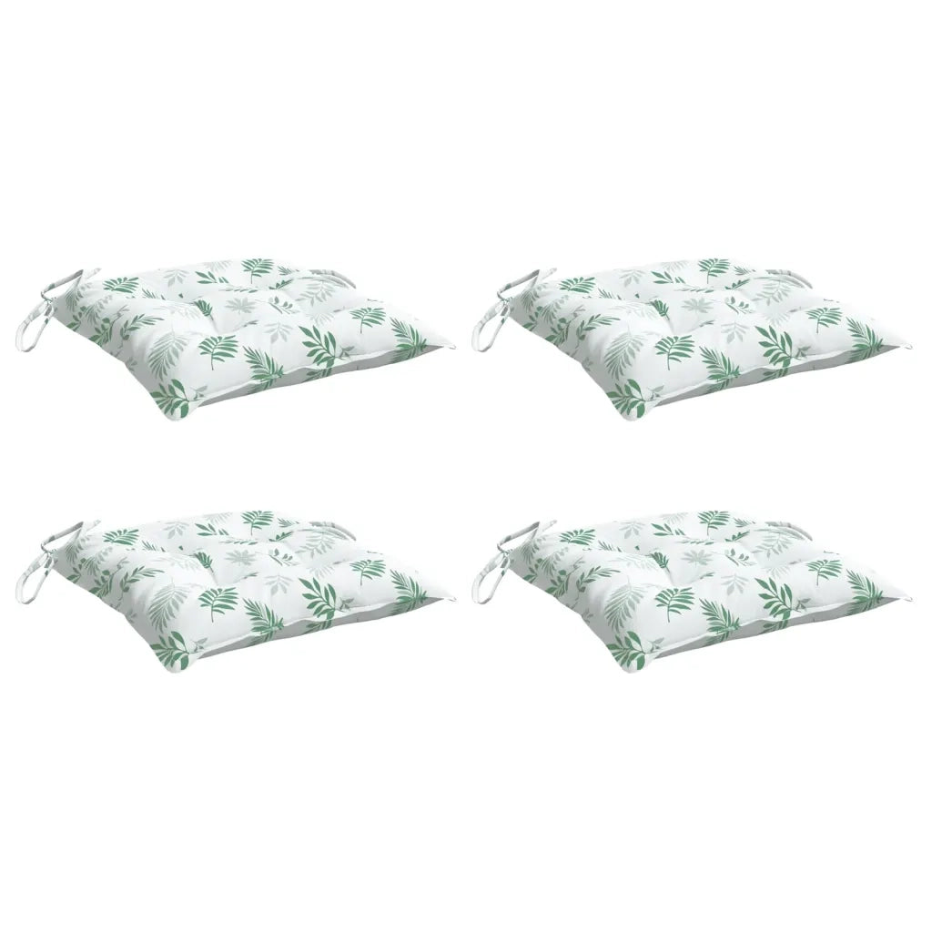 Cuscini per Sedia 4 pz Motivo a Foglie 40x40x7 cm Tessutocod mxl 119575