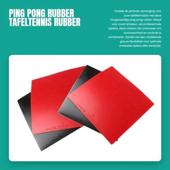 Rubber da Ping Pong - 4 pezzi - Palla da Ping Pong - Guanti di rimpiazzo - Attacco rapido - Materiale di alta qualità - Diametro 2.2 mm - Palla da Ping Pong