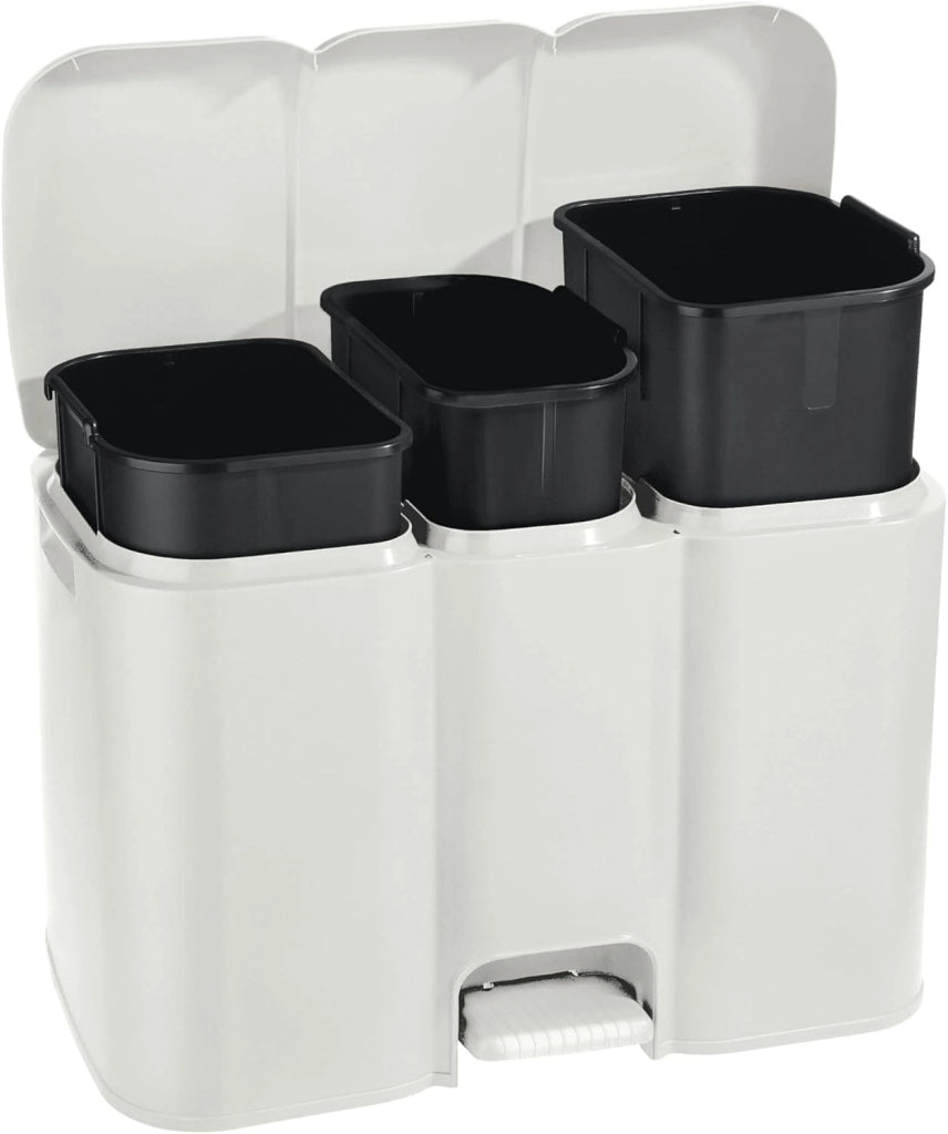 PATTUMIERA DIFFERENZIATA PATTY 3 LT.13+8+13  cm.58,5x32x41,5h. lt.13+8+13 panna    TONTARELLI