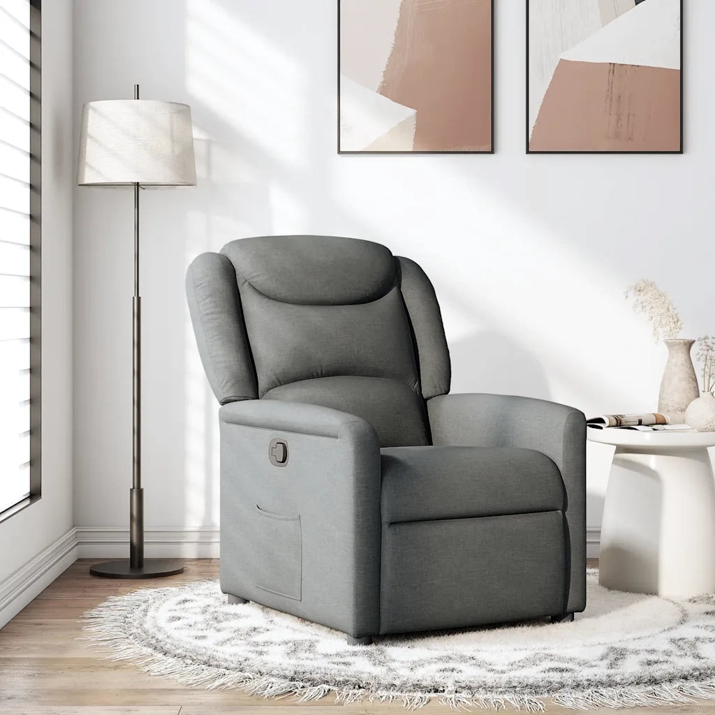 Divano Sedia-Poltrona Reclinabile in Tessuto Grigio Scuro 860174