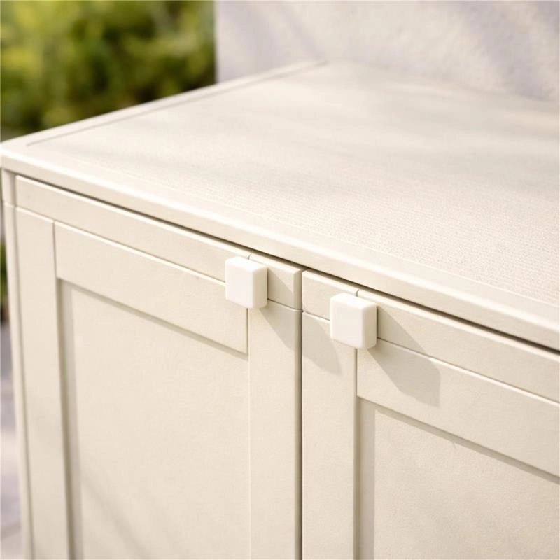 ARMADIO DA ESTERNO COPERTO 2 RIPIANI PANNA 79X43X85,5 CM  – MOBILE COMPATTO SALVASPAZIO PER BALCONE E VERANDA