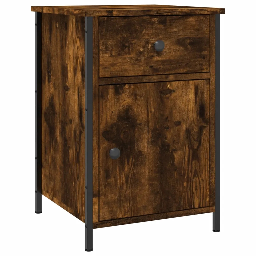 Comodino-Tavolino da notte Rovere Fumo 40x42x60 cm Legno Multistrato 325304