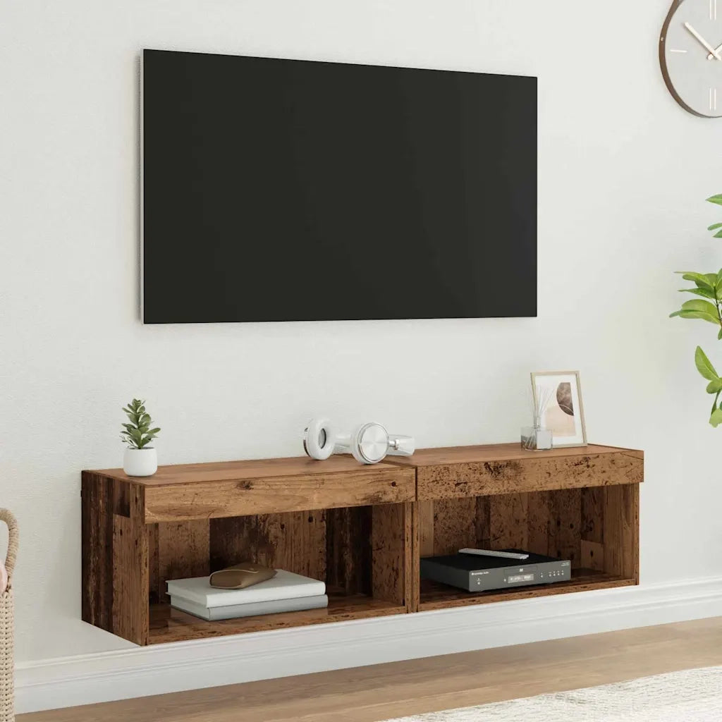 Mobili TV 2 pz-Set di 2 Credenza per TV Legno vecchio 60 x 30 x 30 cm Legno multistrato