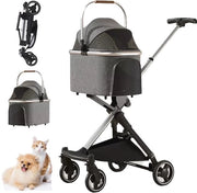 Carrello da Cane e Gatto 3 in 1 Multiterritorio con Porta Animale Removibile