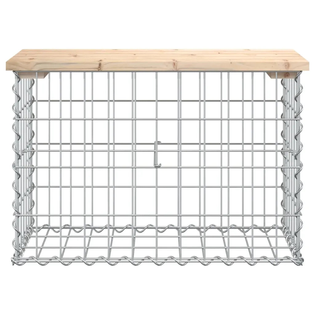 Panca Giardino Design Gabbione-Sgabello-Panca da esterno 63x31,5x42cm Legno Massello Pino