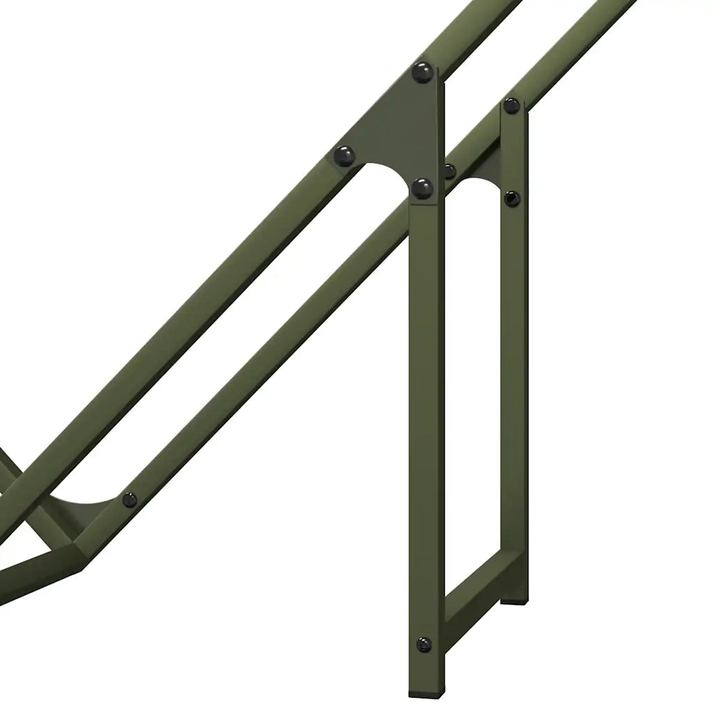 vidaXL Rastrelliera per Legna da Ardere Verde Oliva 100x25x100 cm