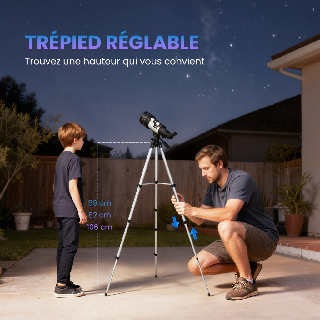 Telescopio Astronomico 70 mm ¨C zephmum ¨C Bianco 76x76x133 cm